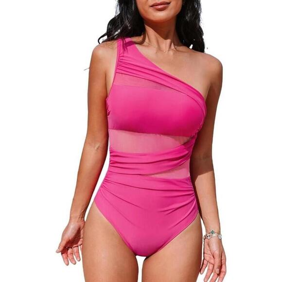 NWT Cupshe One Shoulder Tummy Control One-Piece Swimsuit - Size Small - Picture 1 of 4